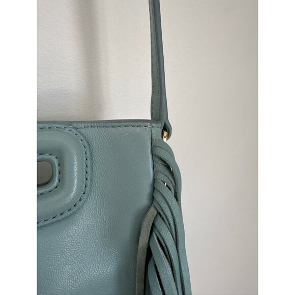 Maje Fringe Leather Mini Crossbody Bag - Slate Blue - Picture 7 of 12